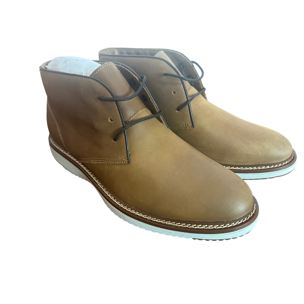 NEW 8M Johnston Murphy Upton Men's Brown Leather Chukka Boots - Picture 2 of 7